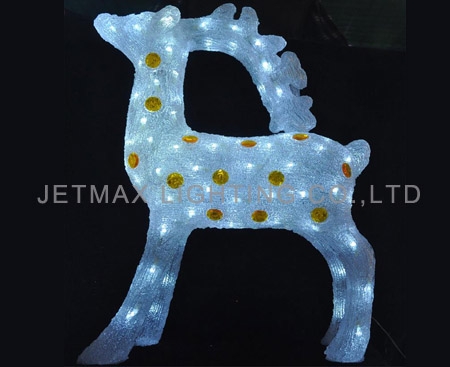 Acrylic diamond standing deer-60L-white