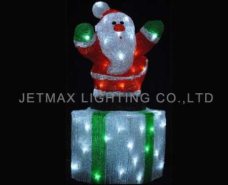 Acrylic Santa light with gift box-40L-white